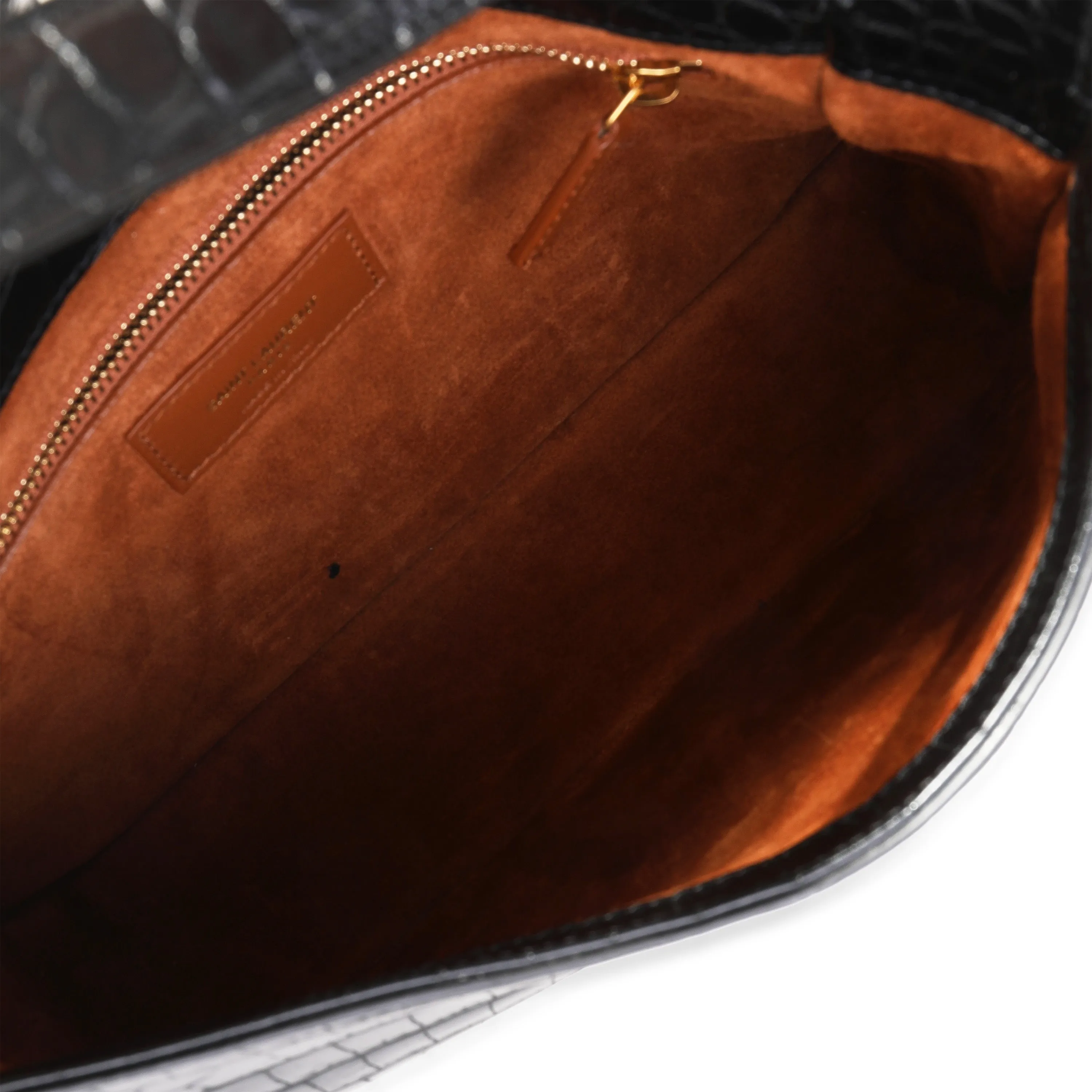 Black Crocodile-Embossed Le 5 à 7 Hobo