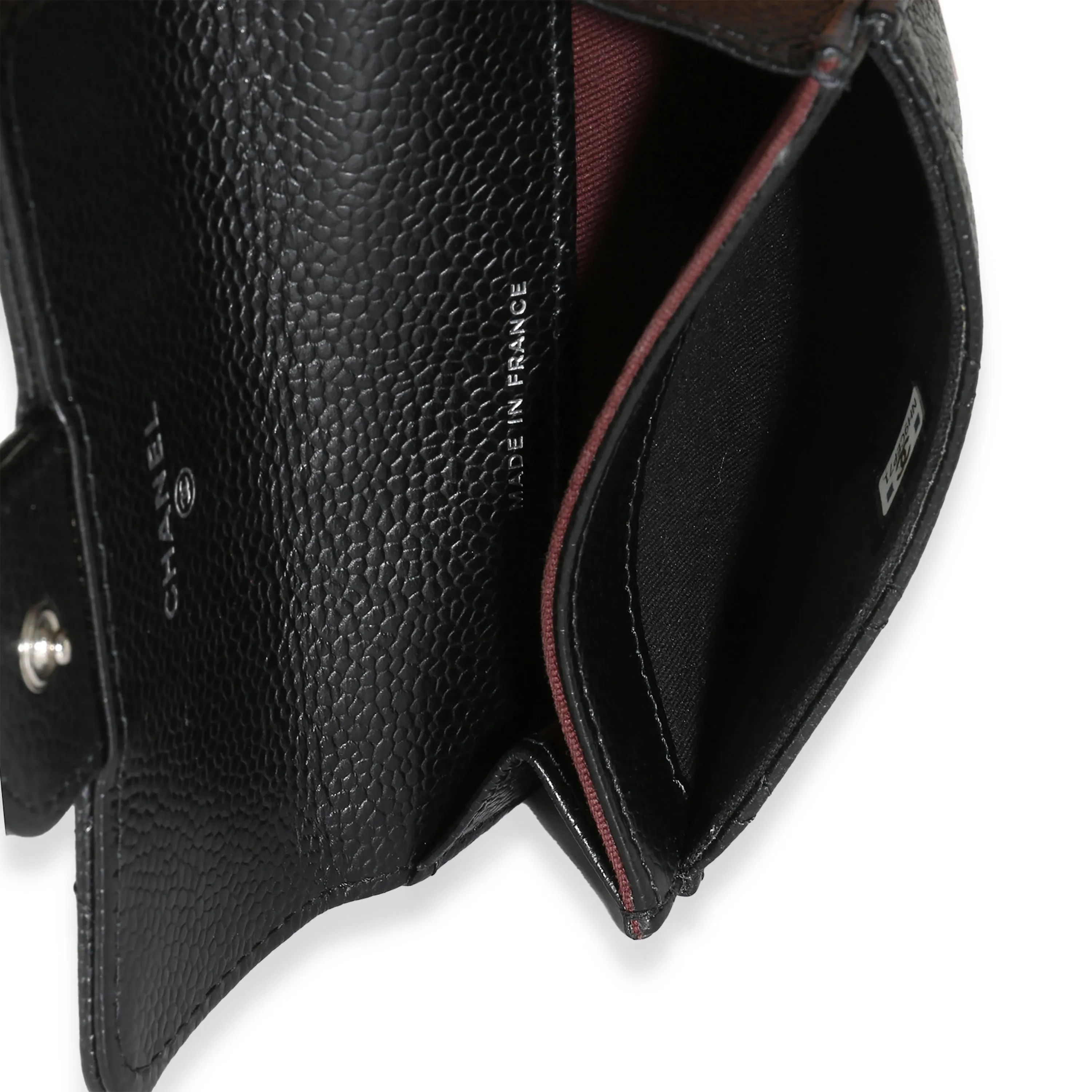 Black Quilted Caviar Classic Card Holder