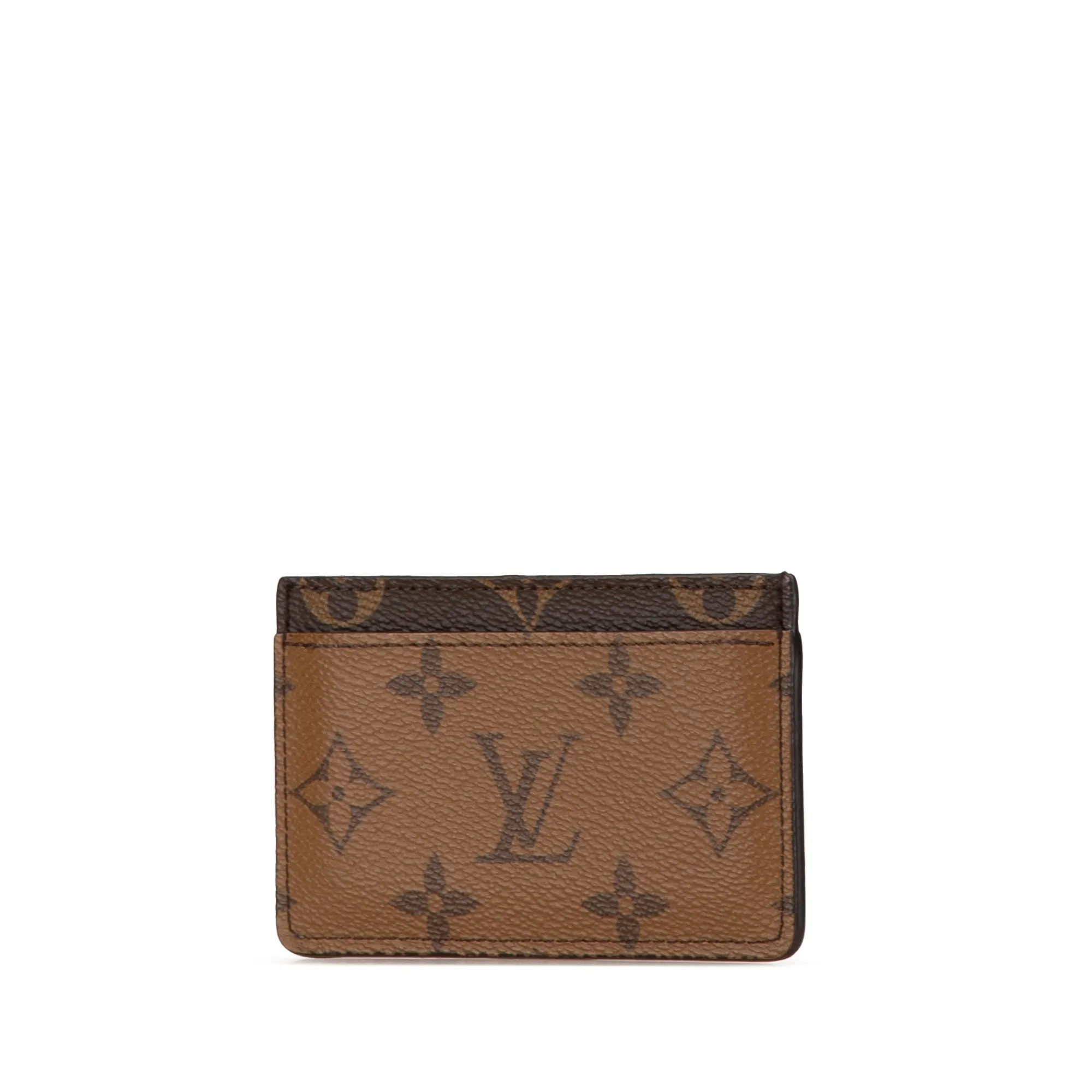 Brown Louis Vuitton Monogram Reverse Card Holder