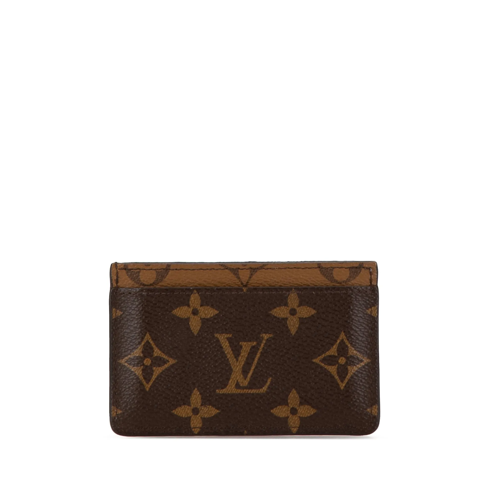 Brown Louis Vuitton Monogram Reverse Card Holder