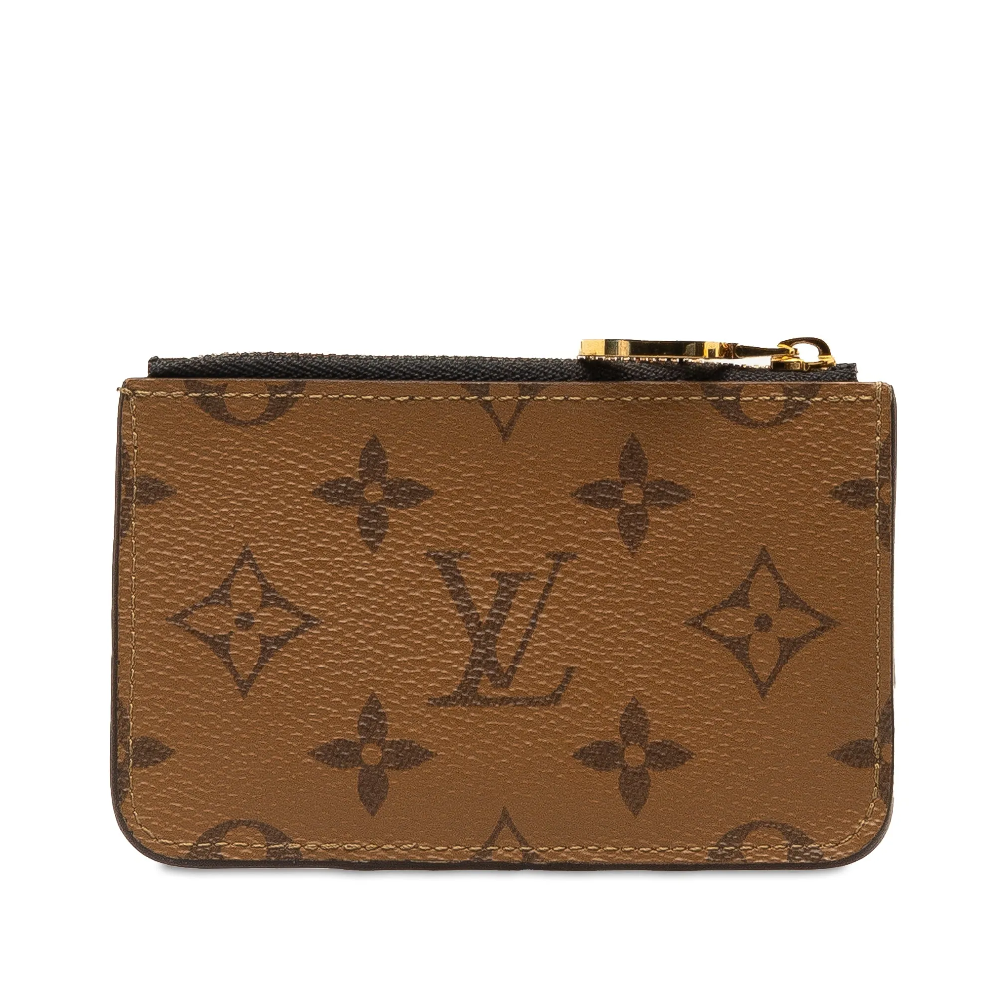 Brown Louis Vuitton Monogram Reverse Romy Card Holder