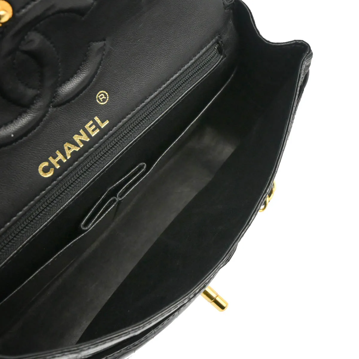Chanel * Black Crocodile Small Classic Double Flap Shoulder Bag