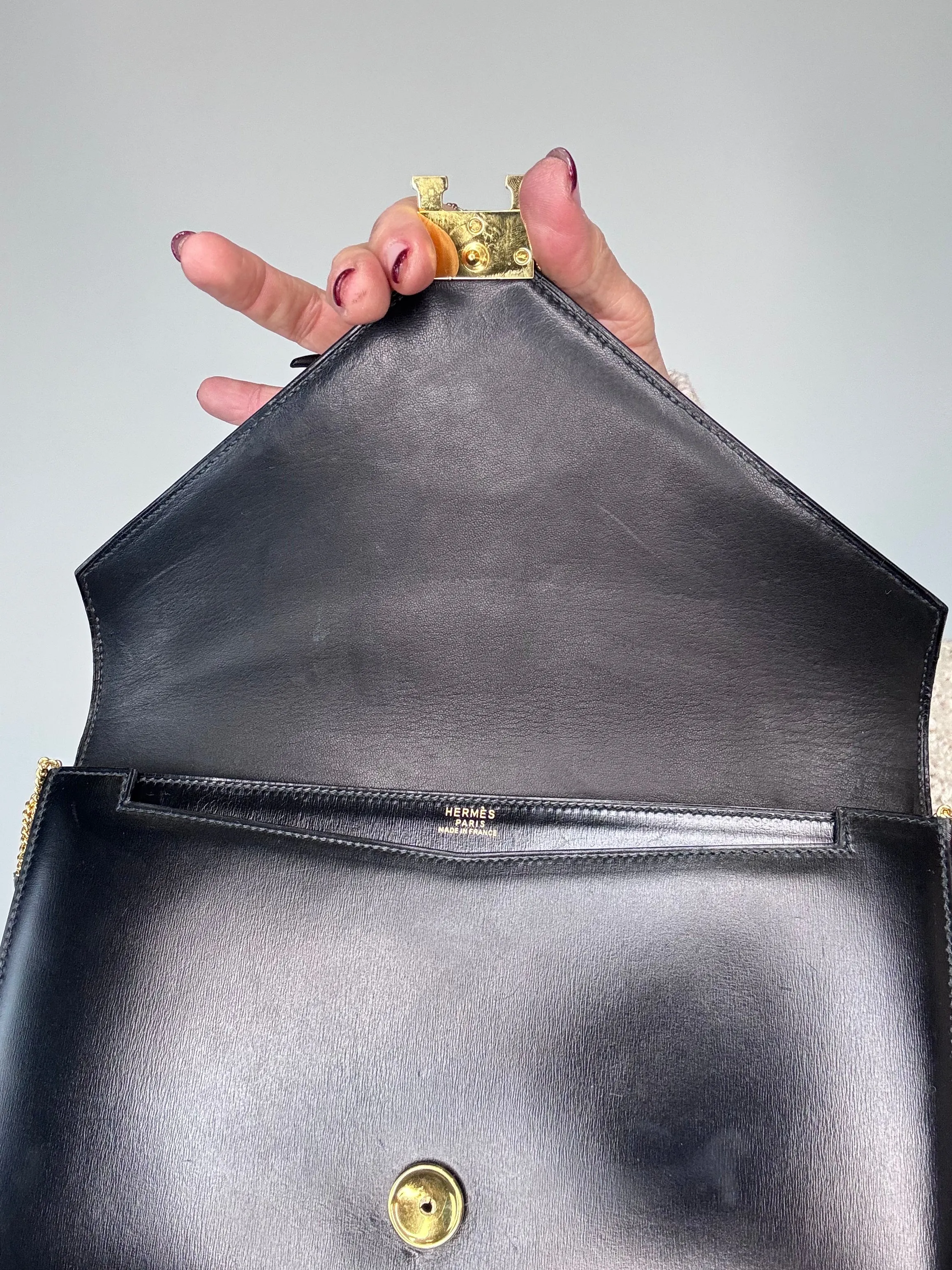 Hermes Libby Vintage Box CalfSkin Bag
