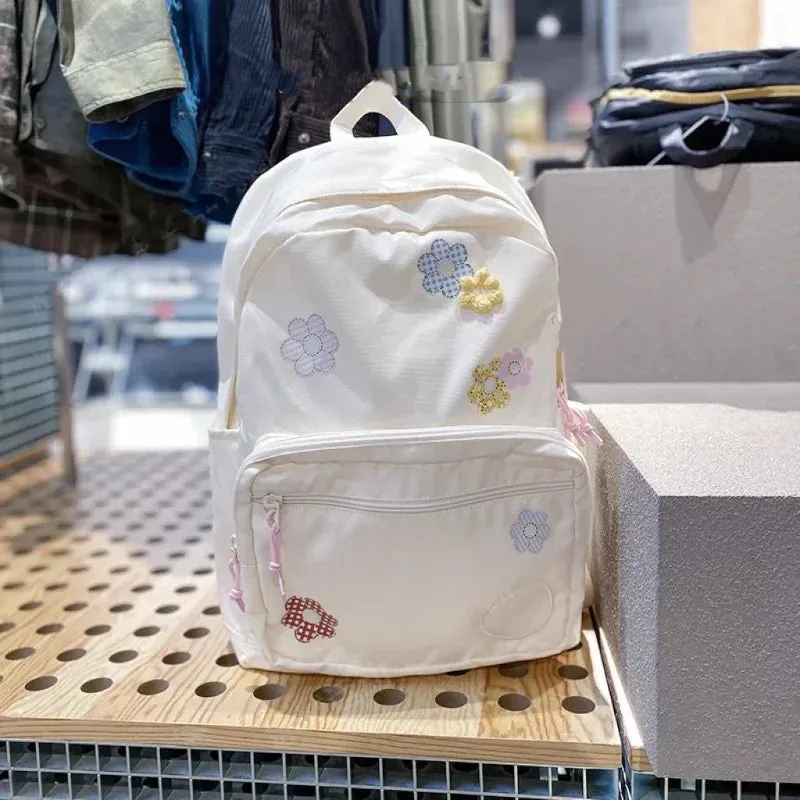 UAKISS  -  2024 Korean Floral Casual Backpacks Japanese High-capacity Schoolbags Y2k Aesthetic Fairy Women Backpack for College Students