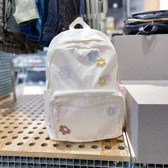 UAKISS  -  2024 Korean Floral Casual Backpacks Japanese High-capacity Schoolbags Y2k Aesthetic Fairy Women Backpack for College Students
