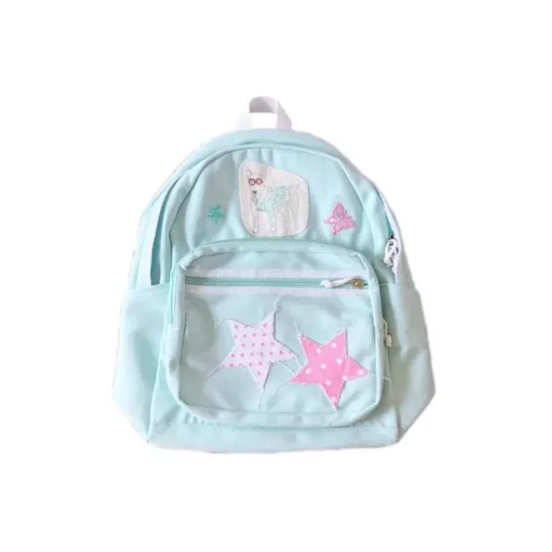 UAKISS  -  Cartoon Dog Patchwork Star Backpacks Students Girls Sweet Casual Y2k Kawaii Schoolbags Portable High-capacity Backpack for Women