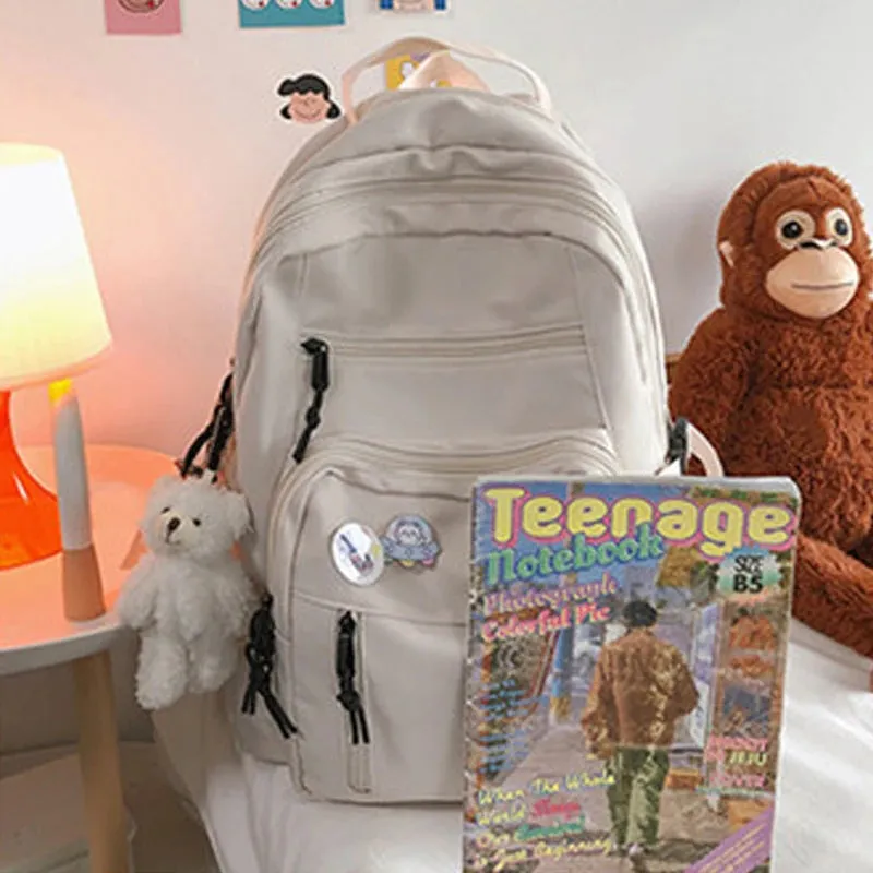 UAKISS  -  Fashion Big Student Backpack NEW Badge Rucksack Girls School Bag High Capacity Women Backpack Female Cute Leisure Travel Mochila