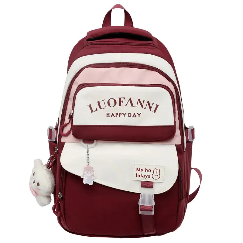 UAKISS  -  Fashion Kawaii Girl Waterproof High Capacity School Bag Women Cute Backpack Lady Harajuku BookBag Female College Backpack Laptop