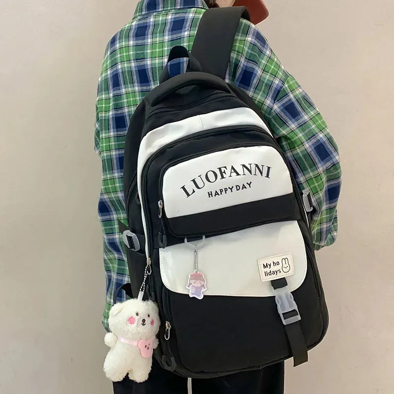 UAKISS  -  Fashion Kawaii Girl Waterproof High Capacity School Bag Women Cute Backpack Lady Harajuku BookBag Female College Backpack Laptop