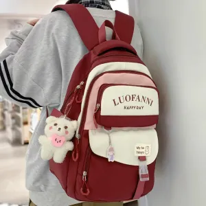 UAKISS  -  Fashion Kawaii Girl Waterproof High Capacity School Bag Women Cute Backpack Lady Harajuku BookBag Female College Backpack Laptop