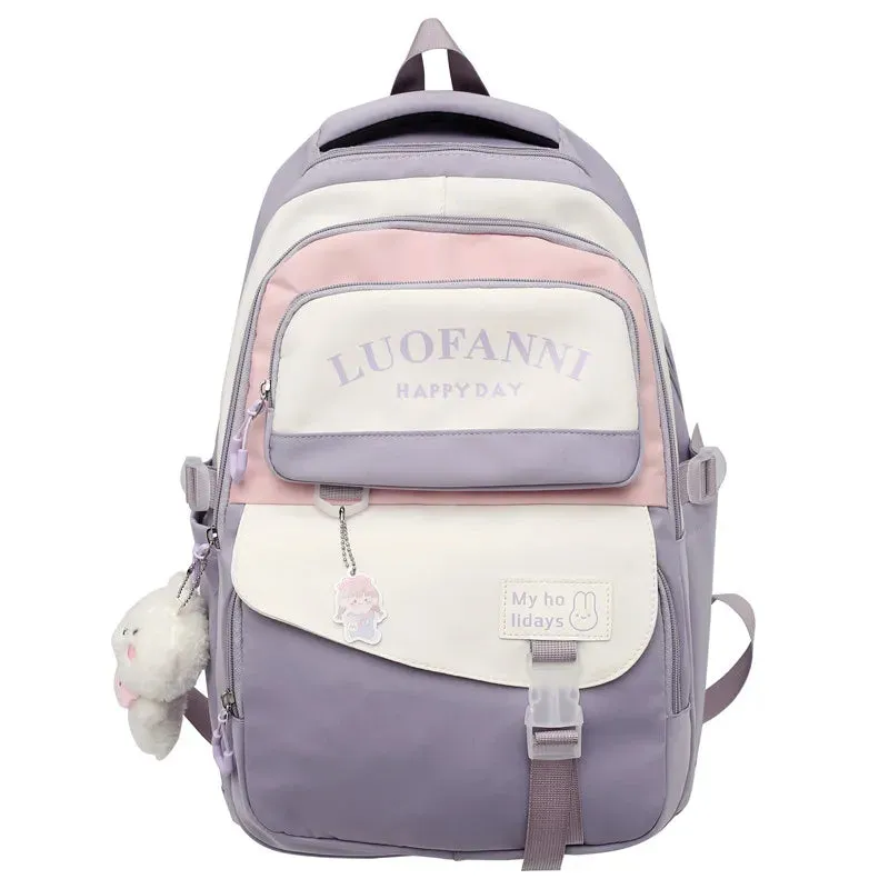 UAKISS  -  Fashion Kawaii Girl Waterproof High Capacity School Bag Women Cute Backpack Lady Harajuku BookBag Female College Backpack Laptop