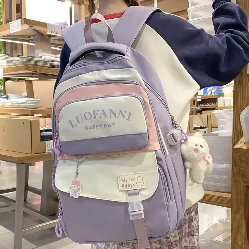 UAKISS  -  Fashion Kawaii Girl Waterproof High Capacity School Bag Women Cute Backpack Lady Harajuku BookBag Female College Backpack Laptop
