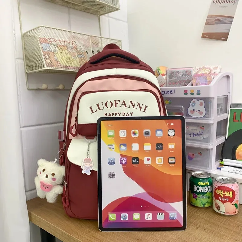 UAKISS  -  Fashion Kawaii Girl Waterproof High Capacity School Bag Women Cute Backpack Lady Harajuku BookBag Female College Backpack Laptop