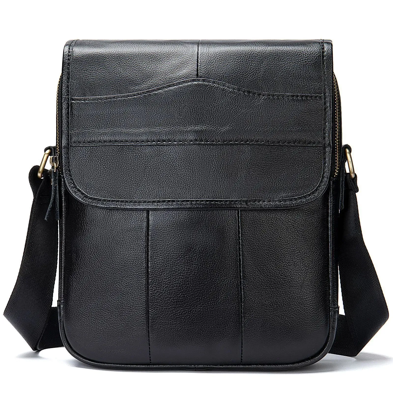 UAKISS  -  Men's Cow Leather Casual Shoulder Bag Business Chest Bag Male Sports Retro Backpack Bag
