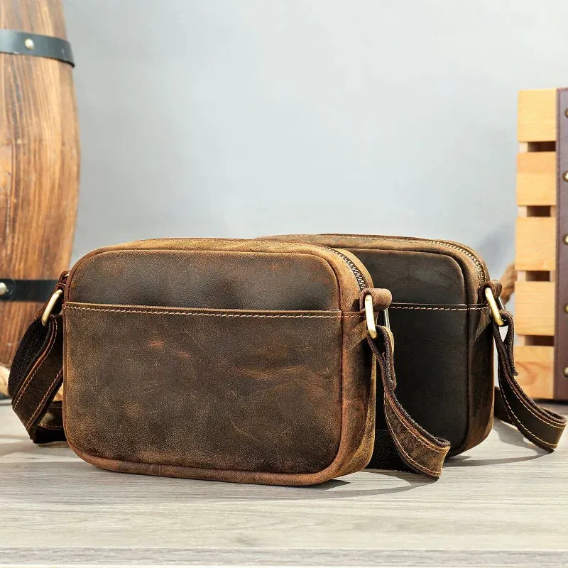UAKISS  -  New Men's Cow Leather Shoulder Bag Sports Casual Male Crossbody Bag